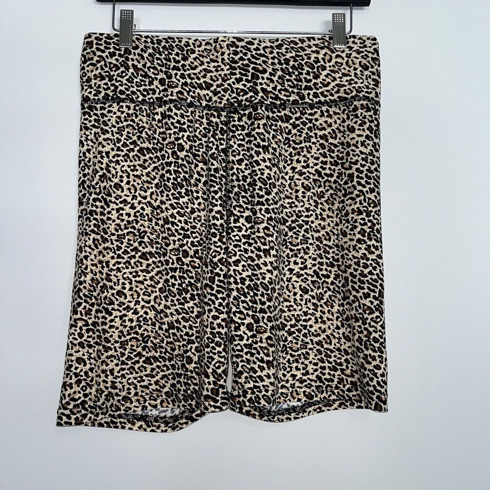 Women's Large Cheetah Print Biker Shorts Gym Y2K 90s Retro Artsy